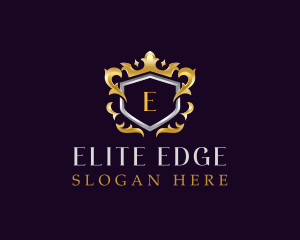 Luxurious Crown Shield Crest logo design