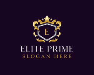 Luxurious Crown Shield Crest logo design