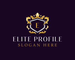 Luxurious Crown Shield Crest logo design