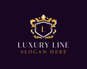 Luxurious Crown Shield Crest logo design