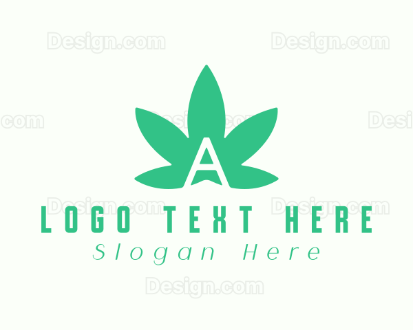 Green Cannabis Letter A Logo