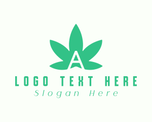 Green Cannabis Letter A logo