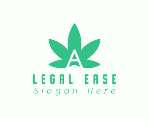 Green Cannabis Letter A logo