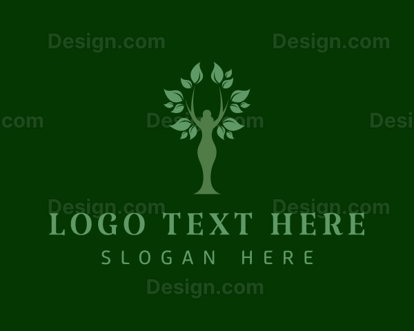 Vegan Woman Tree Logo