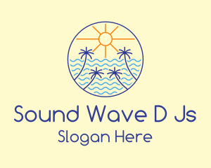 Monoline Beach Waves  logo design