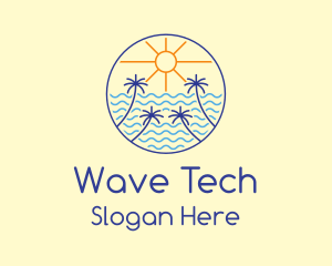 Monoline Beach Waves  logo