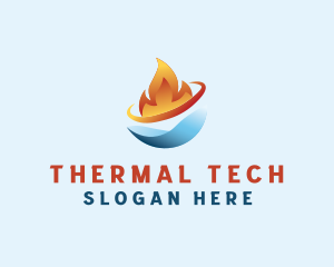 Thermal Fire Freeze Cooling logo design