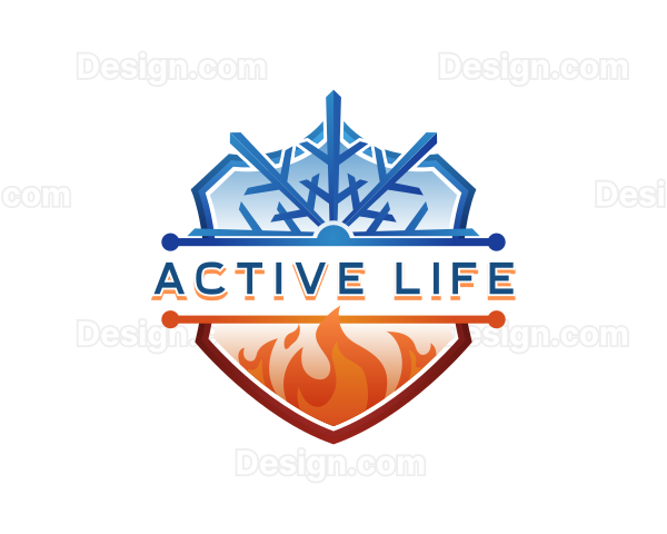 Snowflake Fire Shield Logo