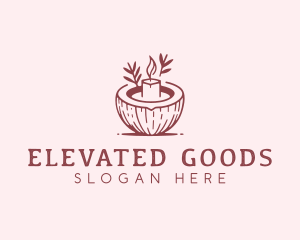 Coconut Spa Candle logo design