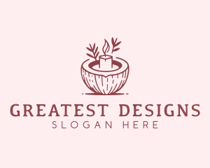 Coconut Spa Candle logo design