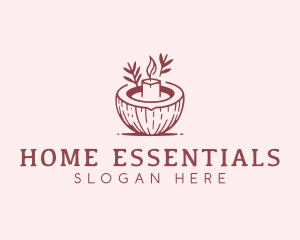 Coconut Spa Candle logo design