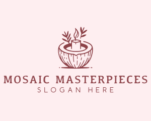 Coconut Spa Candle logo design