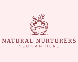 Coconut Spa Candle logo design