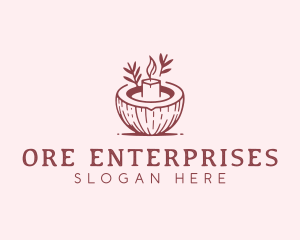 Coconut Spa Candle logo design