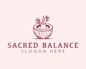 Coconut Spa Candle logo design