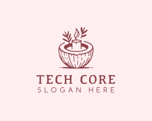 Coconut Spa Candle logo design