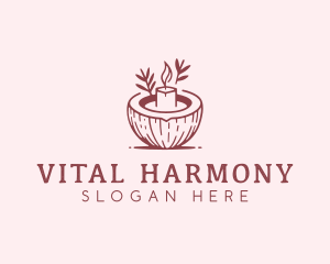 Coconut Spa Candle logo design