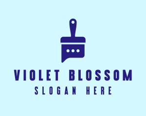 Violet Chat Brush logo design