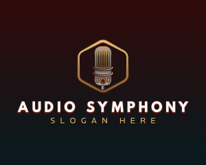 Podcast Audio Microphone logo design