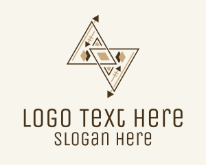 Brown Geometric Aztec Pattern logo design