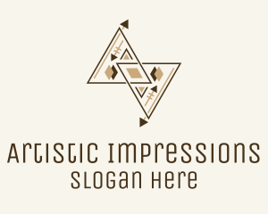 Brown Geometric Aztec Pattern logo design