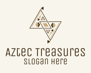 Brown Geometric Aztec Pattern logo