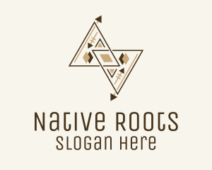 Brown Geometric Aztec Pattern logo design