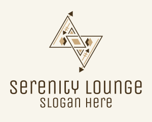 Brown Geometric Aztec Pattern logo design