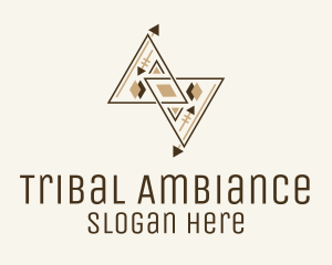 Brown Geometric Aztec Pattern logo design