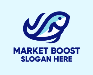 Wave Ocean Fish Logo
