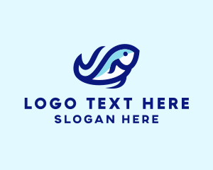 Wave Ocean Fish logo