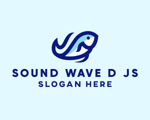 Wave Ocean Fish logo design