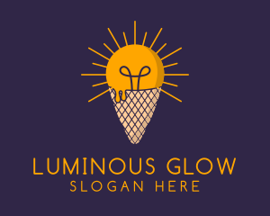 Bulb Gelato Dessert logo design