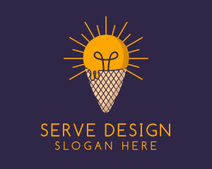 Bulb Gelato Dessert logo design