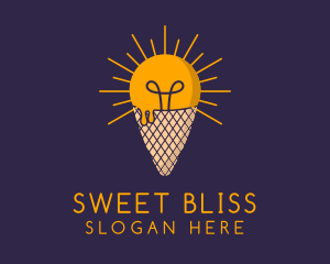 Bulb Gelato Dessert logo design