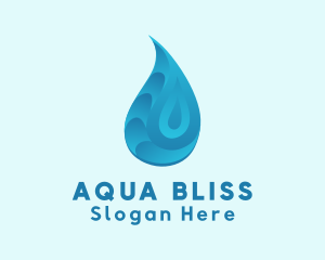 Gradient Aqua Droplet logo design