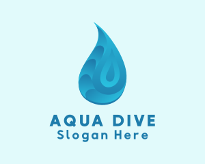 Gradient Aqua Droplet logo design