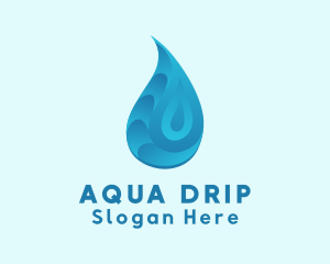 Gradient Aqua Droplet logo design