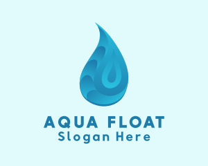 Gradient Aqua Droplet logo design