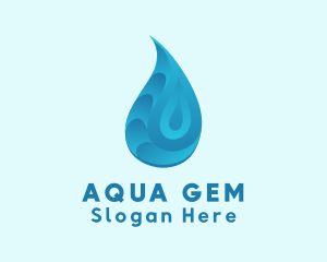 Gradient Aqua Droplet logo design