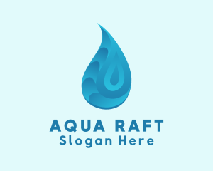 Gradient Aqua Droplet logo design