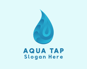 Gradient Aqua Droplet logo design