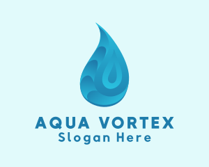 Gradient Aqua Droplet logo design