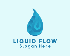 Gradient Aqua Droplet logo design