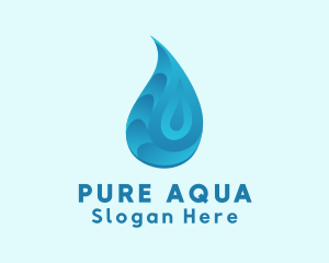 Gradient Aqua Droplet logo design