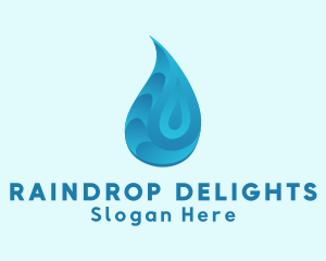 Gradient Aqua Droplet logo design