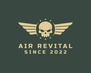 Military Skull Wings logo design