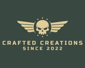 Military Skull Wings logo design