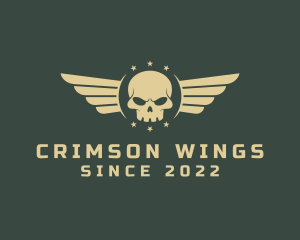 Military Skull Wings logo design