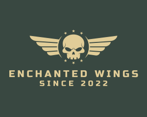 Military Skull Wings logo design